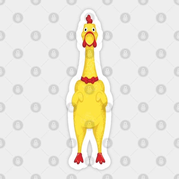 Rubber Chicken Toy Sticker by supermara